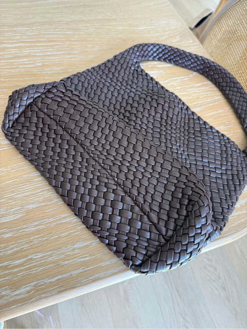 Melie Bianco Johanna Espresso Large Recycled Vegan Shoulder Bag